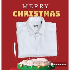 Van Heusen Men's Dress Shirt Regular Fit Solid White XLarge